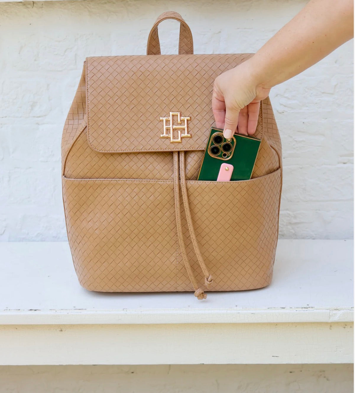 Caroline Hill- Bennett Backpack Woven Tan