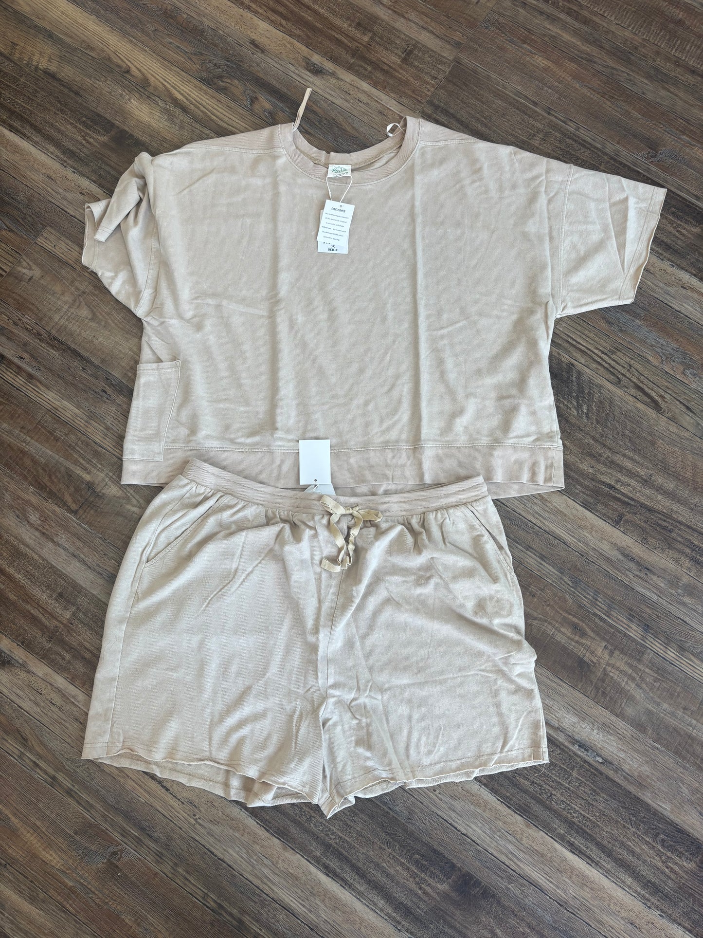 Plus Casual Taupe Short Set