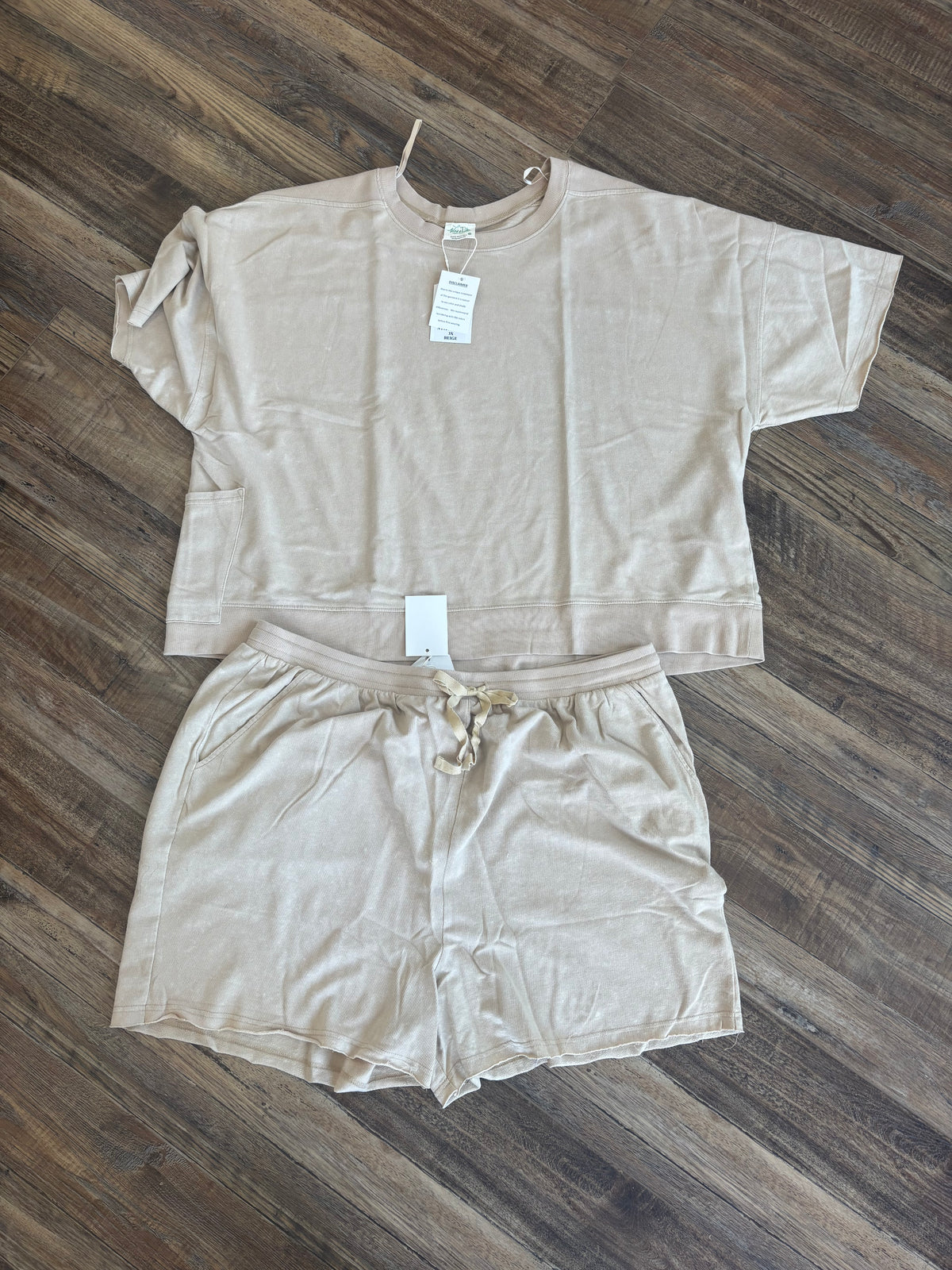 Plus Casual Taupe Short Set