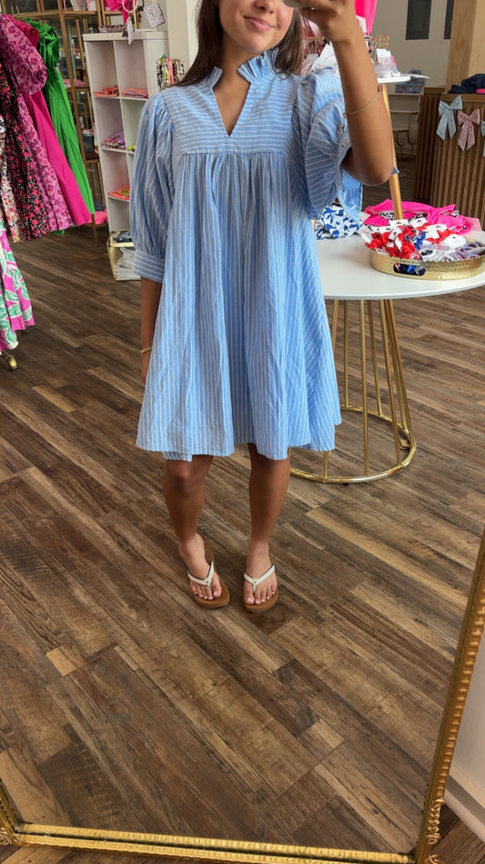 Blue Striped Dress