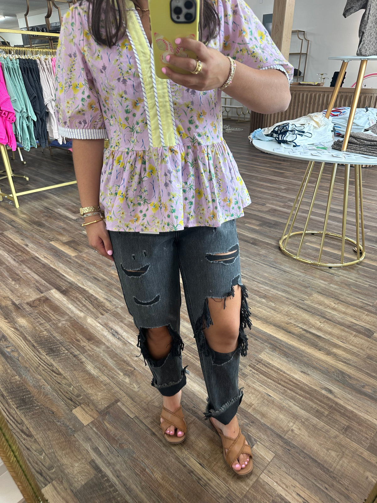 Cello-Slim Boyfriend Black Jeans