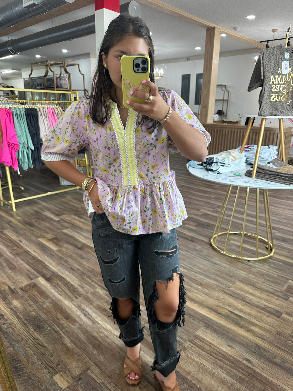 Cello-Slim Boyfriend Black Jeans