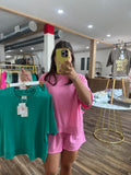 Mineral Washed Knit Casual Short Sets