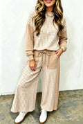 Khaki Gingham Pant Set