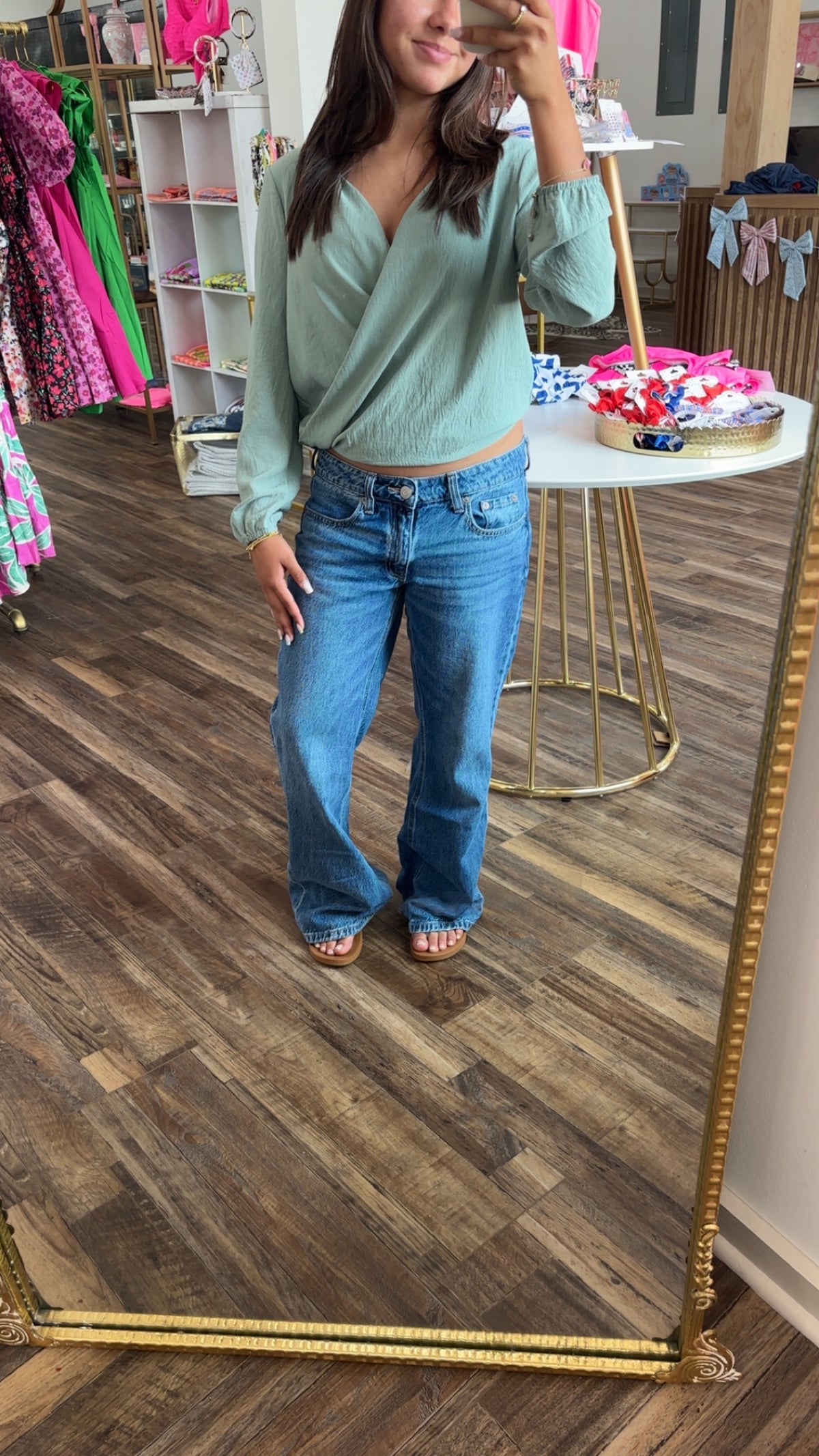 Sage Wrap Top
