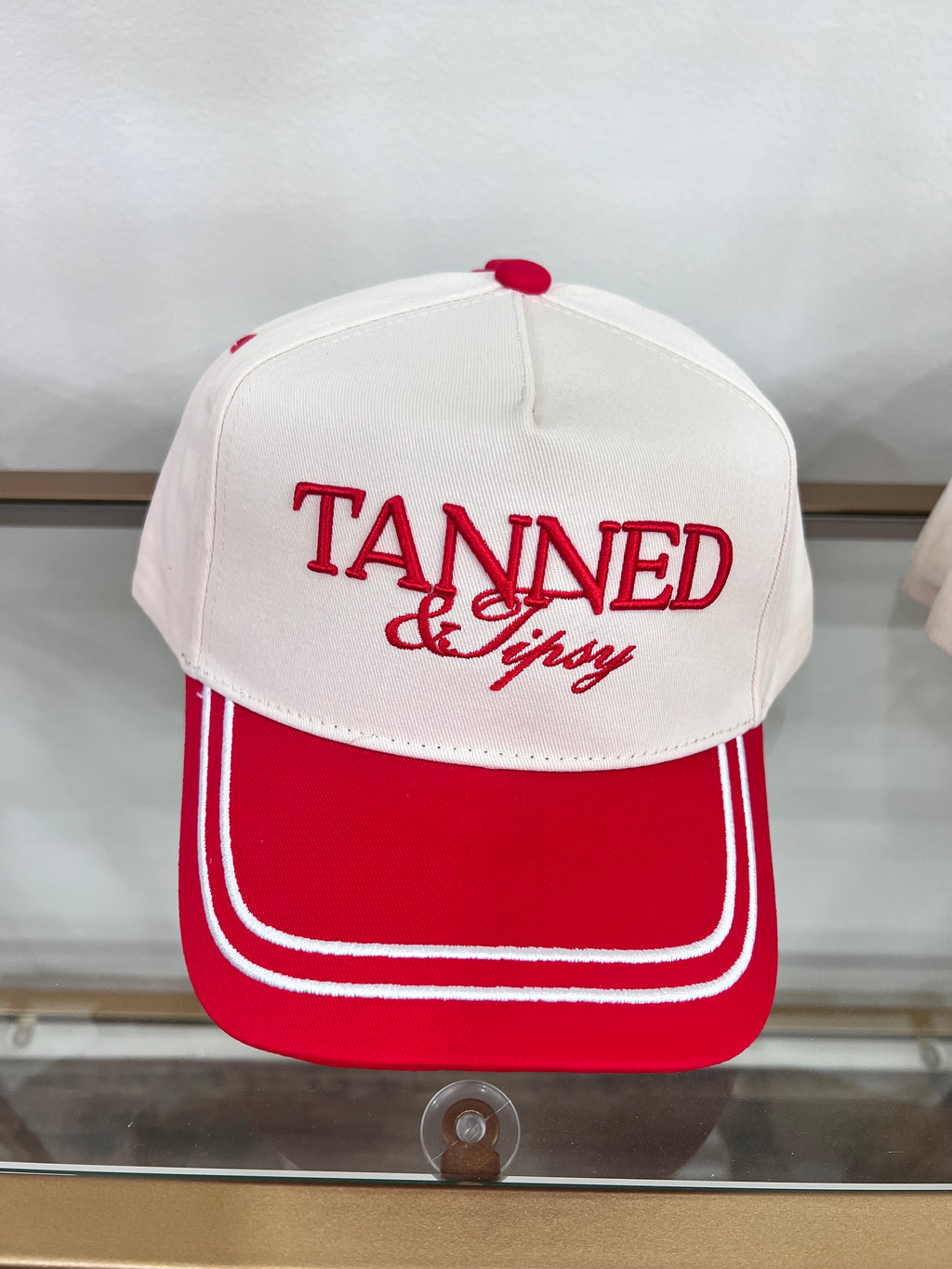 Tanned & Tipsy Red Vintage Trucker Hat ♥️🍸☀️