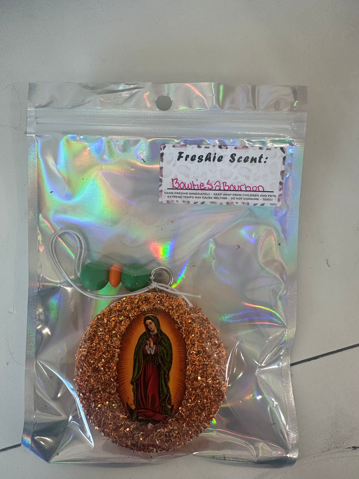 Virgin Mary Glitter Freshie