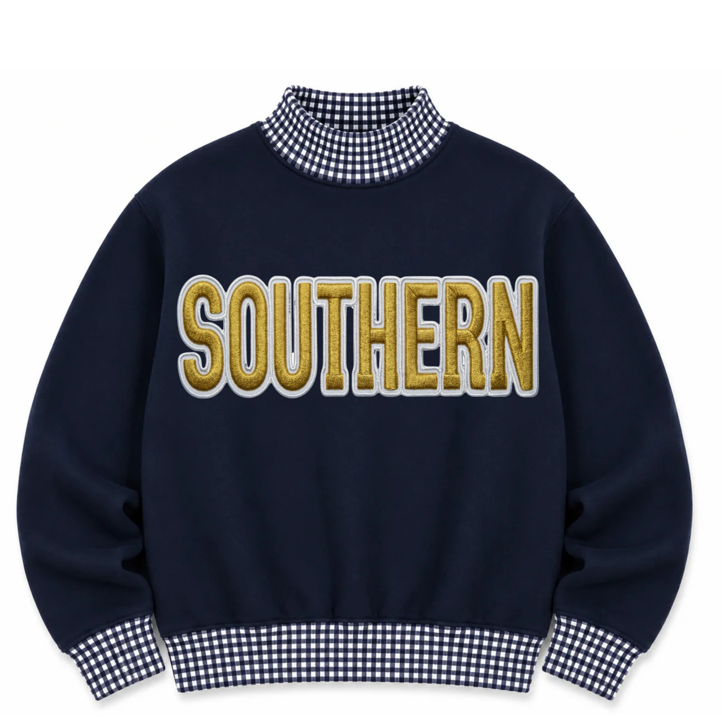 Mascot Gingham Mockneck