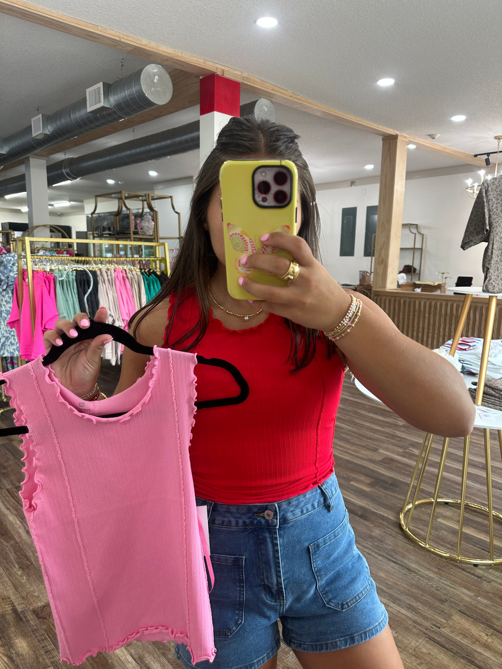 Ruffle Hem Casual Tank