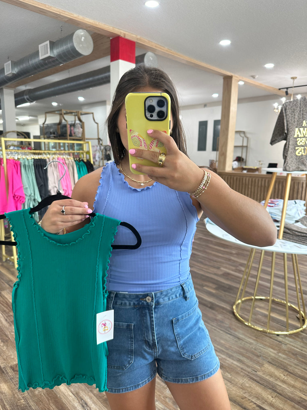Ruffle Hem Casual Tank