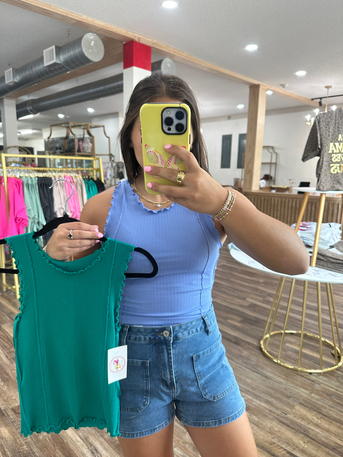 Ruffle Hem Casual Tank