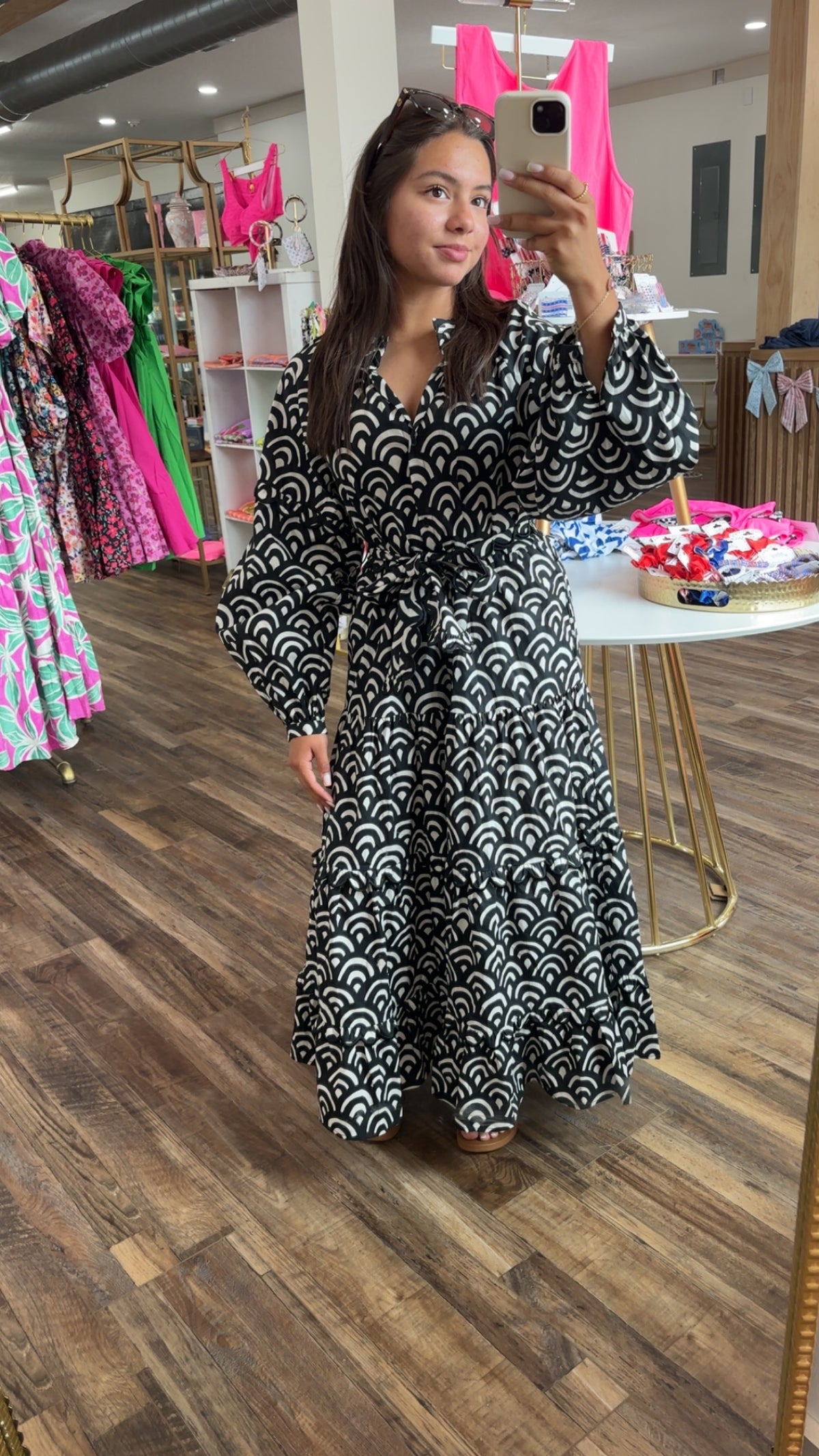 Black and White Dress with Belt