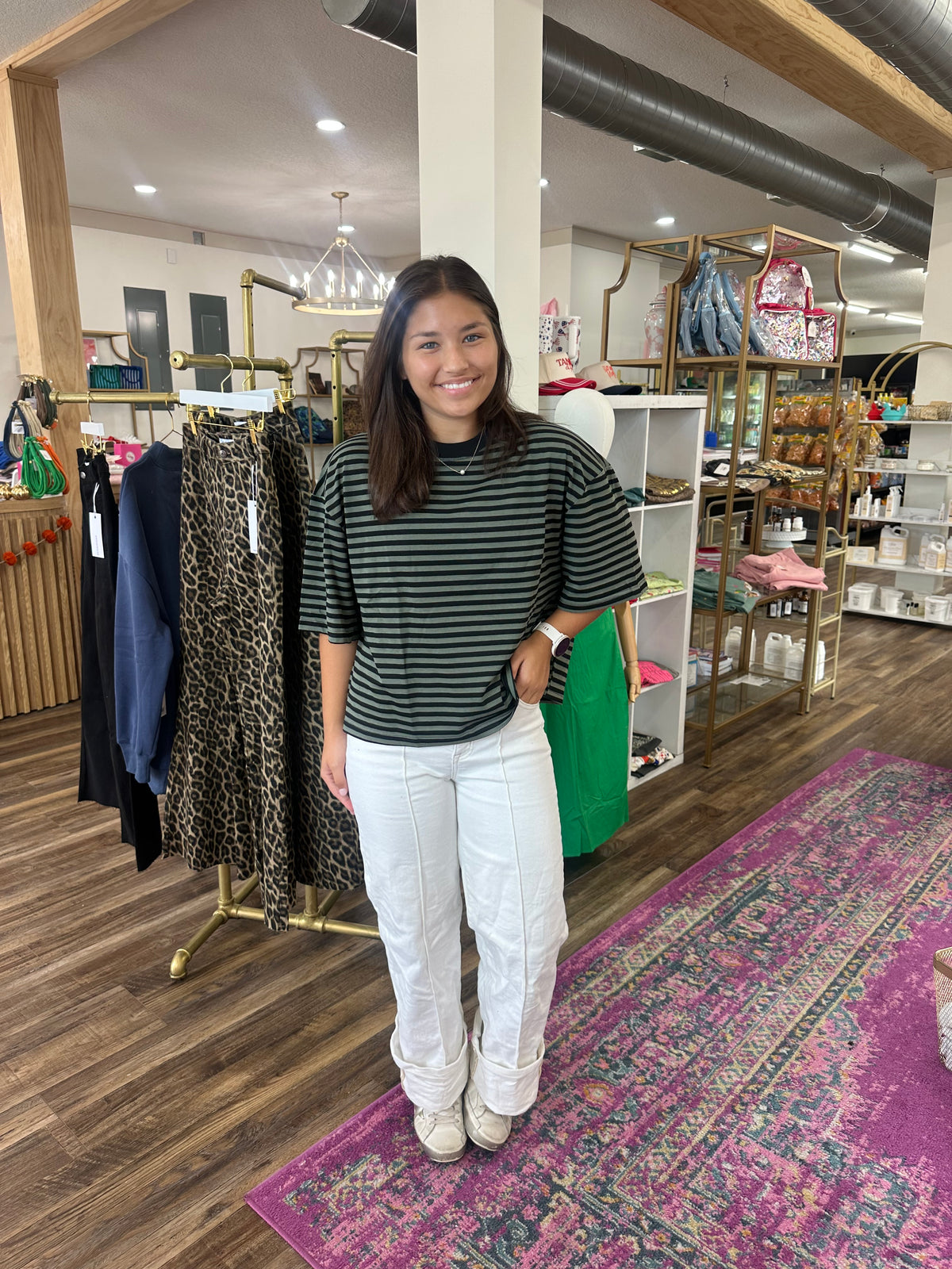 Lena Striped Relaxed-Fit Top
