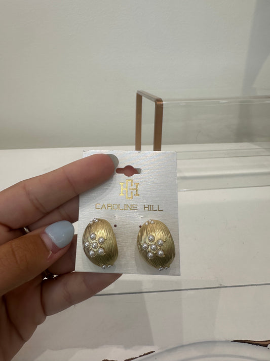 CH - Bailee Pearl Flower Oval Earring