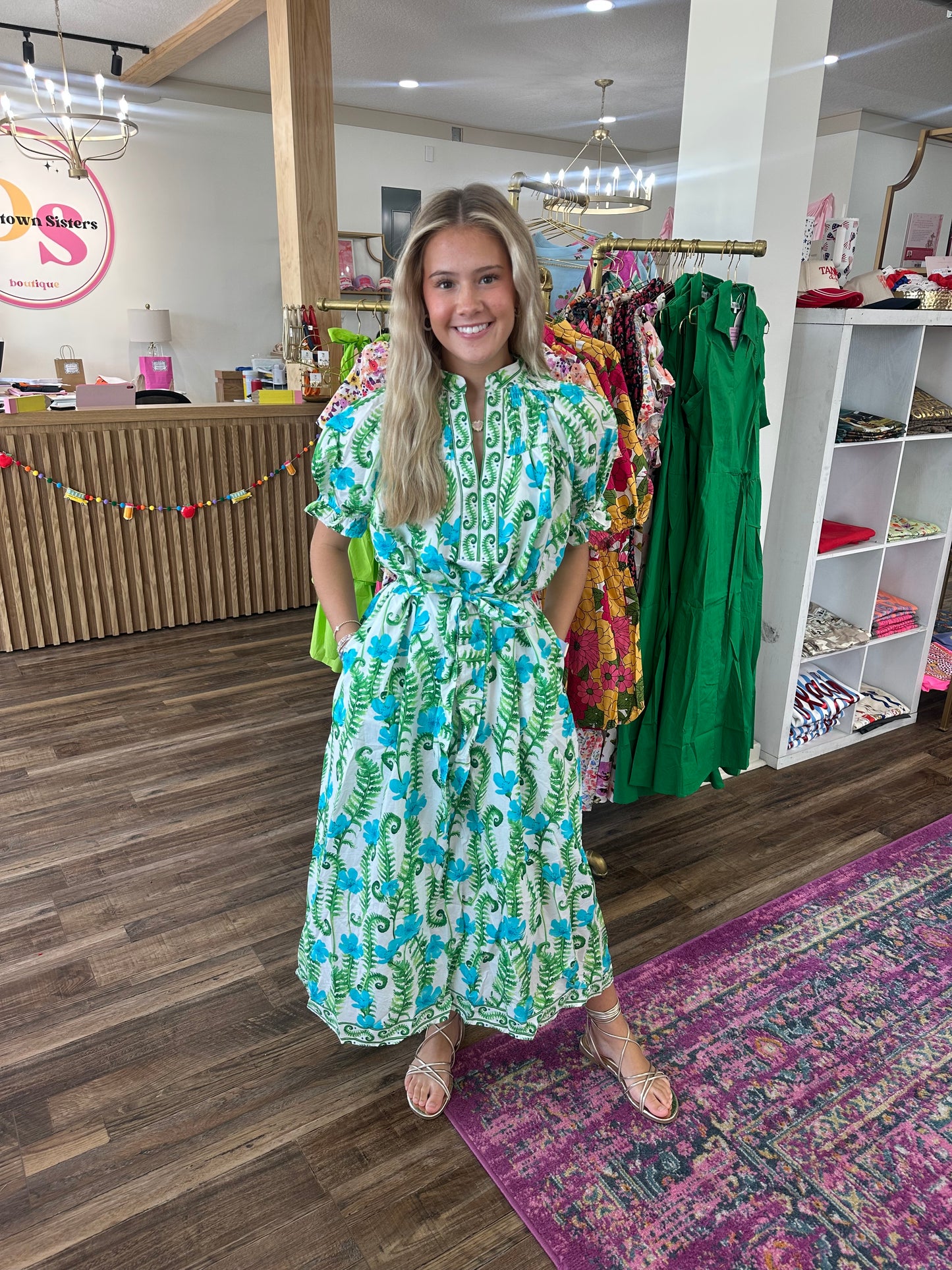 Tropical Floral Midi Dress