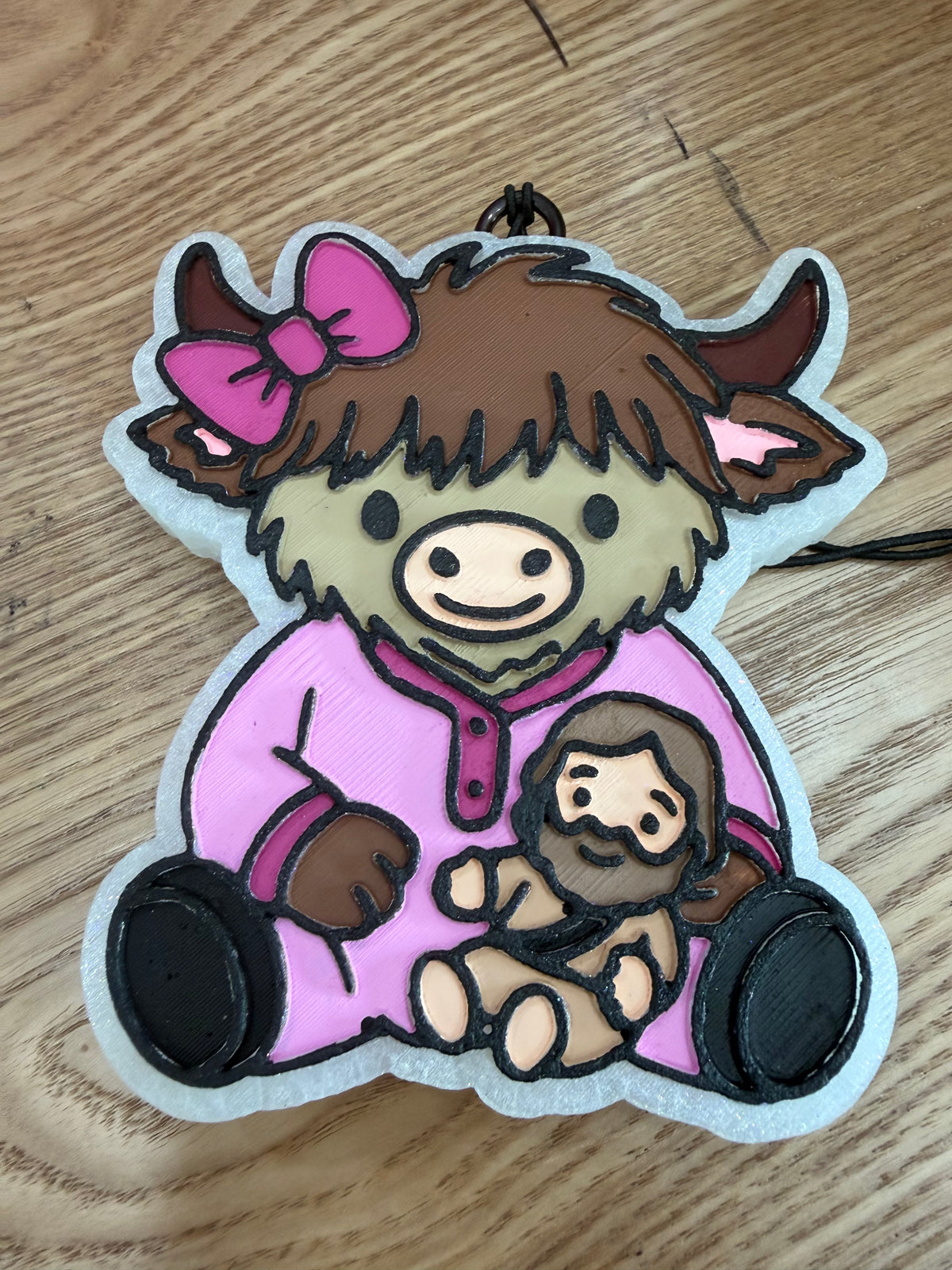 Highland Cow Jesus Loves You Freshie