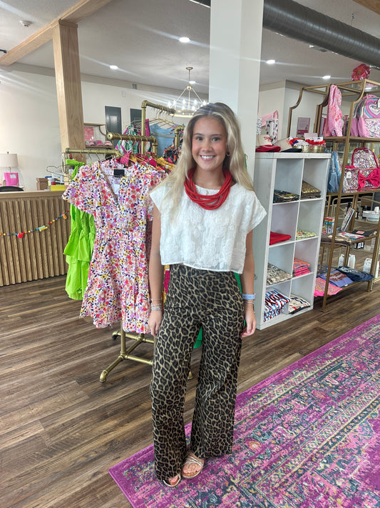 Animal Print Wide Leg Jean
