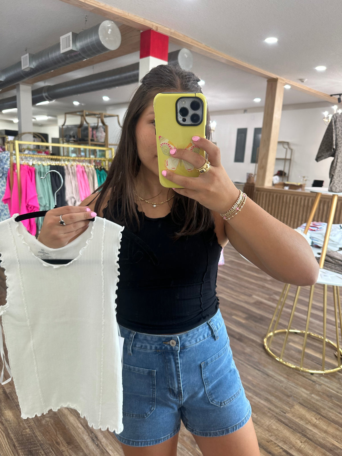 Ruffle Hem Casual Tank