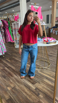 Red Cropped Everyday Top
