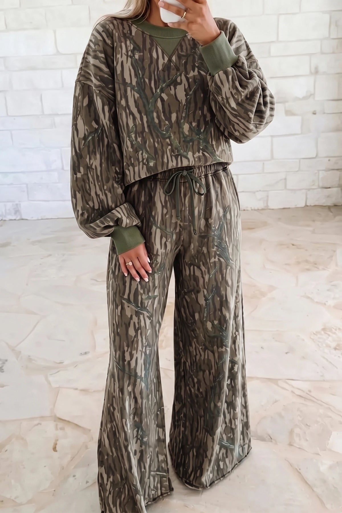 Abstract Camo Pant Set