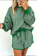 Oversized Green Gingham Skort Set