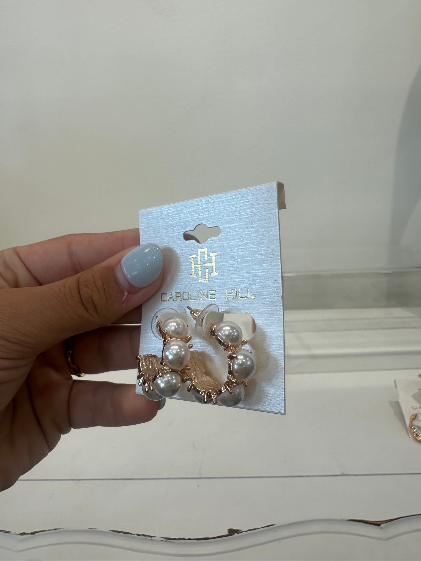 CH - Pearl Hoop Earrings