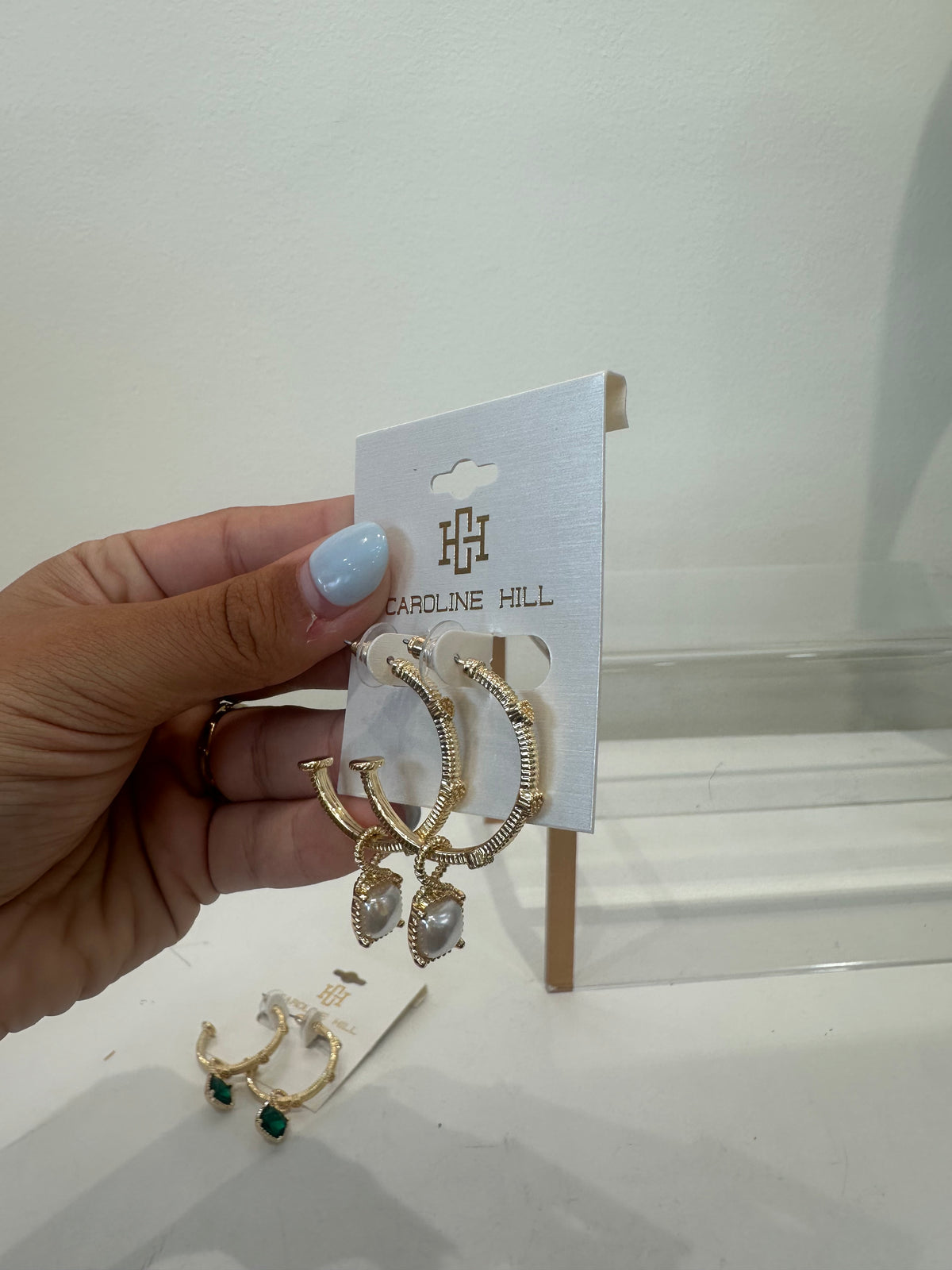 Caroline Hill- Anika  Pearl Dangle Hoop