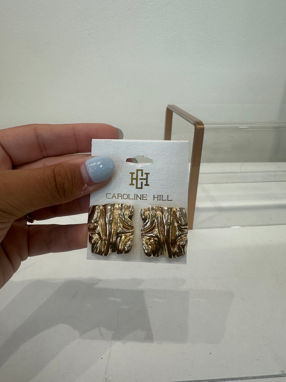Caroline Hill- Claremore Textured Square Earring