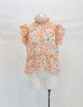 Hi Neck Ruffle Hem Blouse Top
