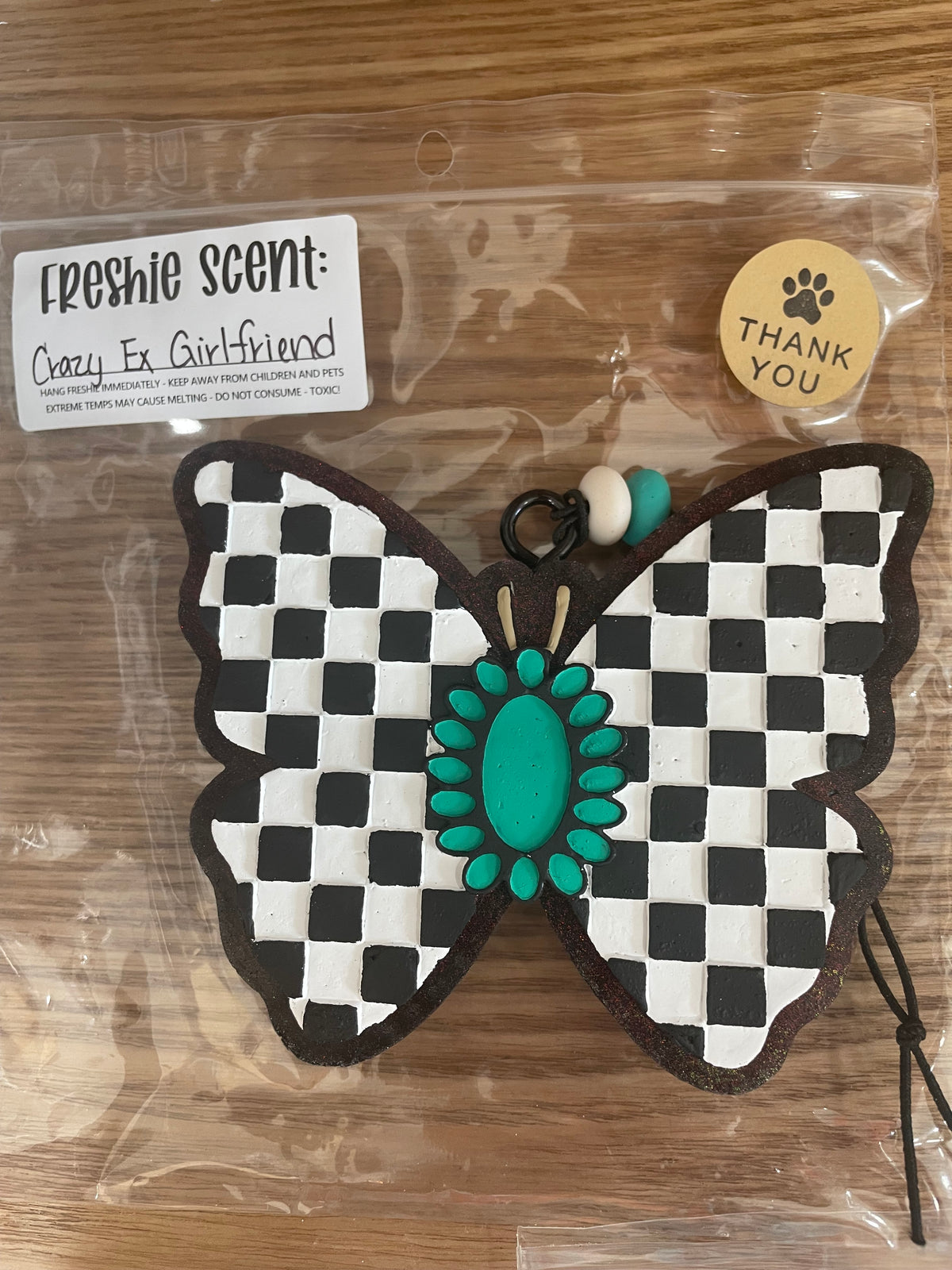 Checkered Butterfly Freshie