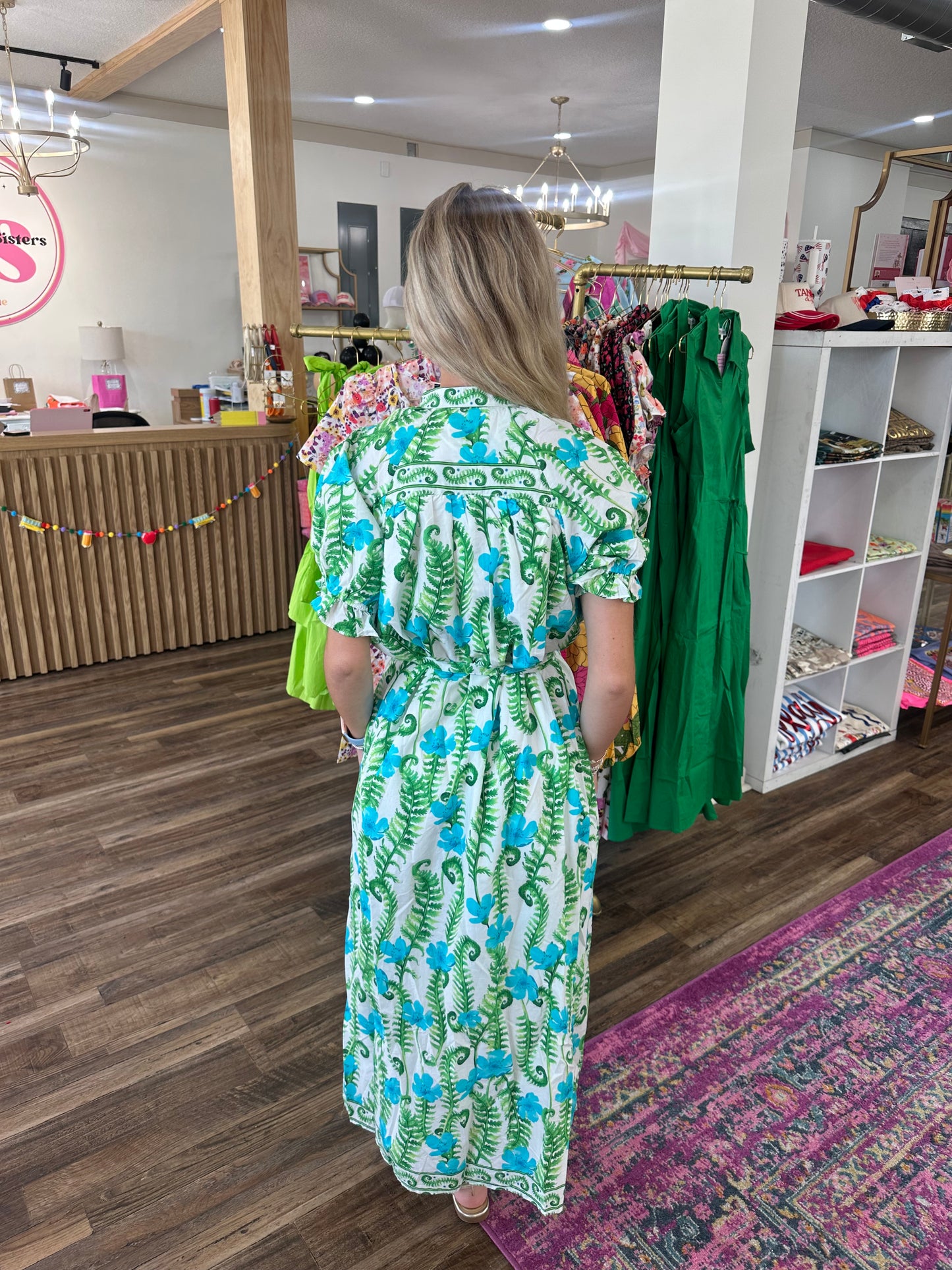 Tropical Floral Midi Dress