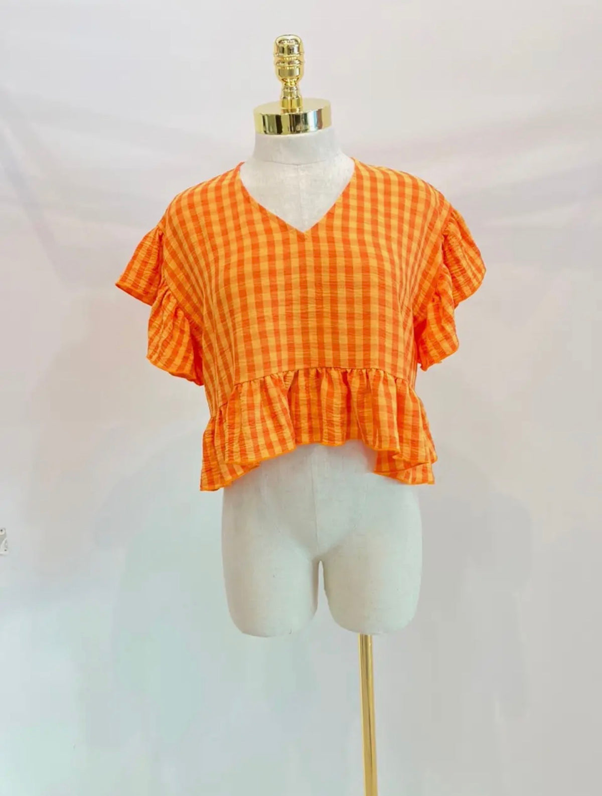 V Neck Flutter Sleeve Top
