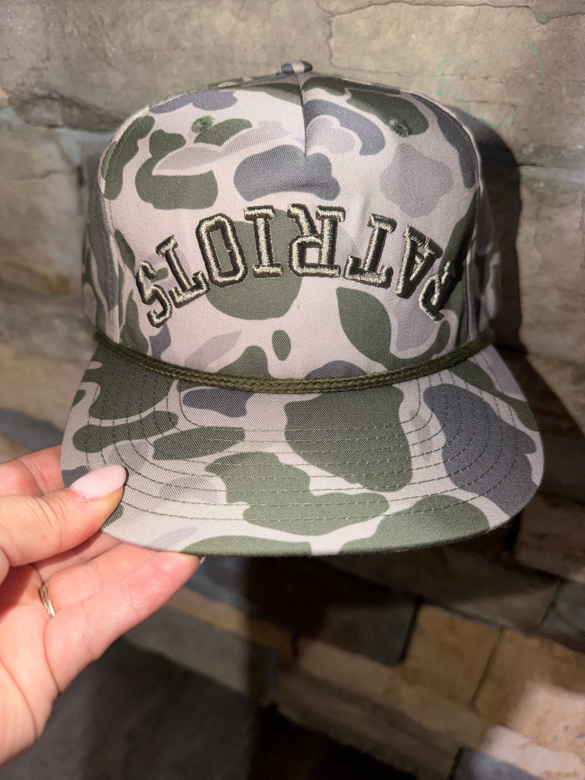 Rope Upside Down Patriots Hat