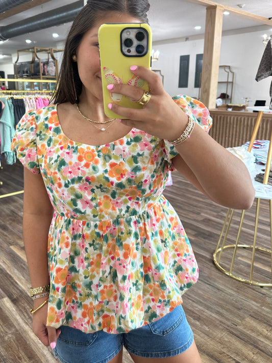 Wildflower Blom Puff Top