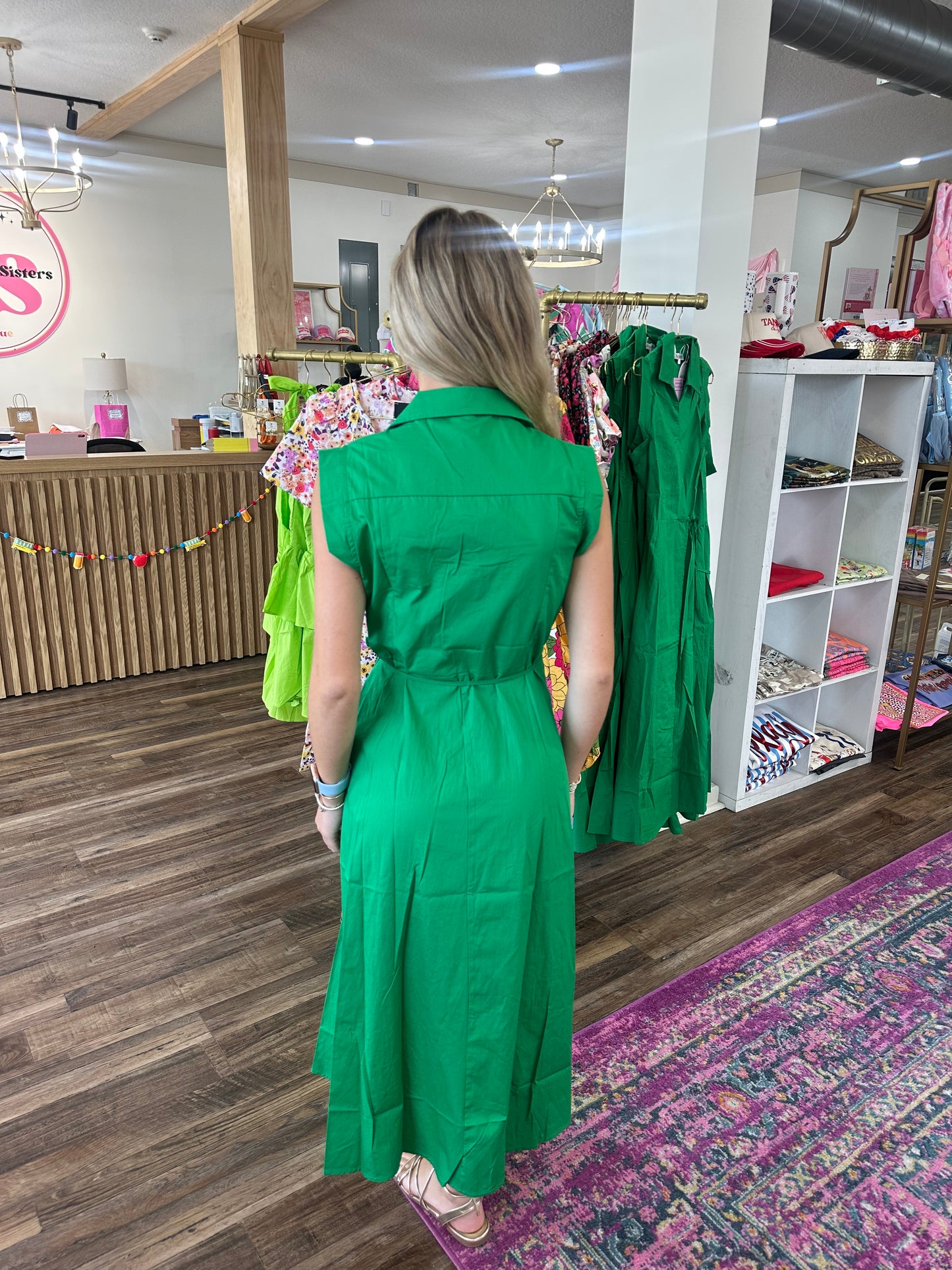 Collared Wrap Midi Dress