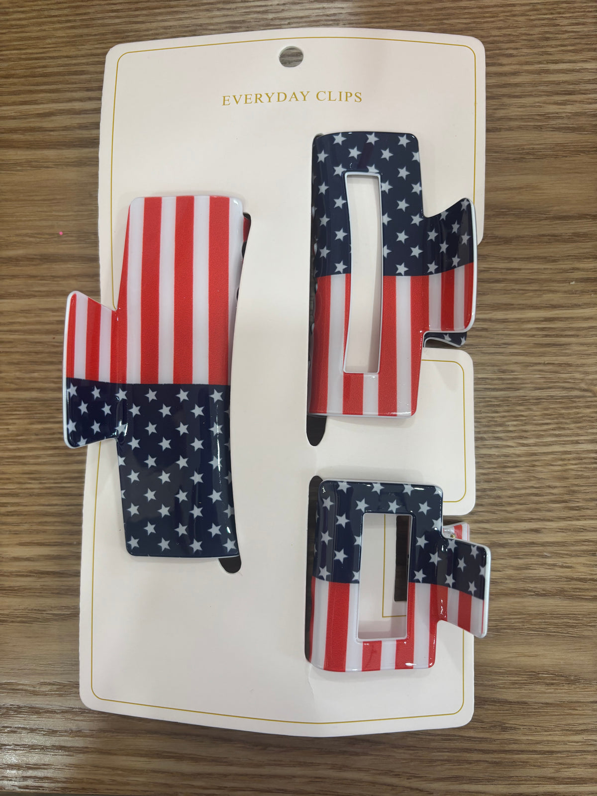 American Flag Claw Clips