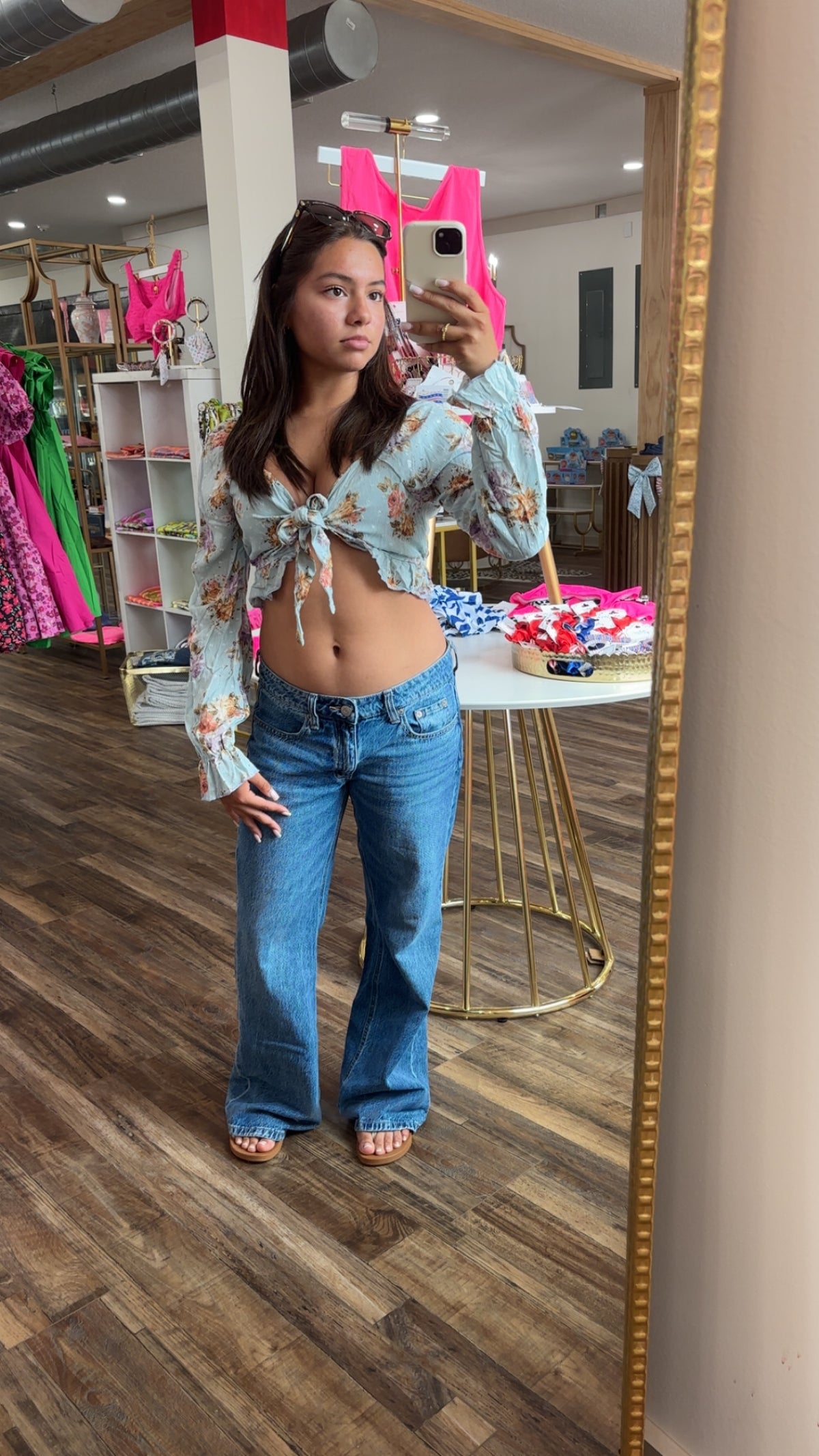 Crop Blouse Long Sleeve Top