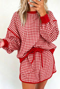 Oversized Red Gingham Skort Set