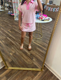 Pink Stripped Skort Set
