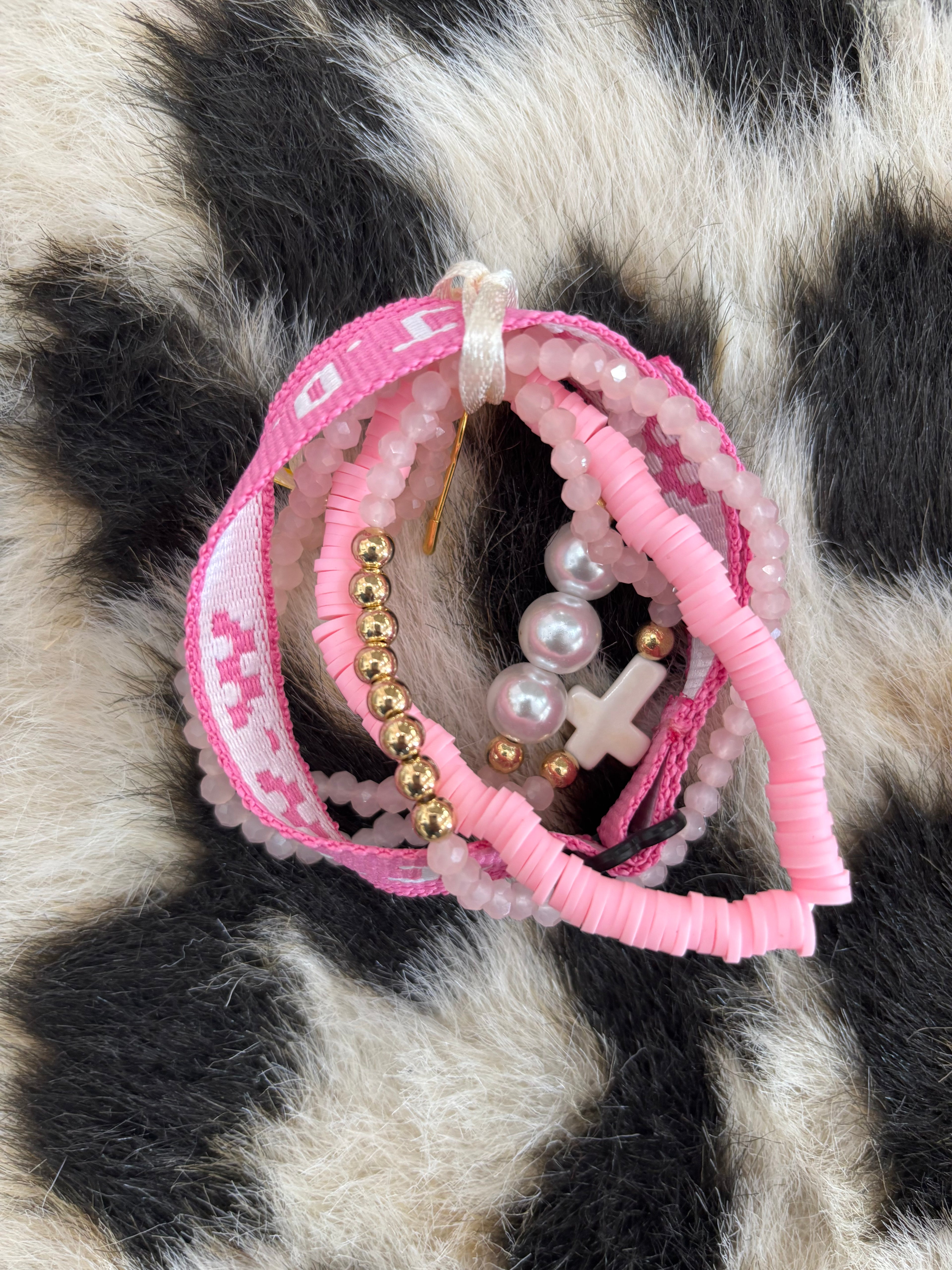 Pink WWJD Bracelet Stack
