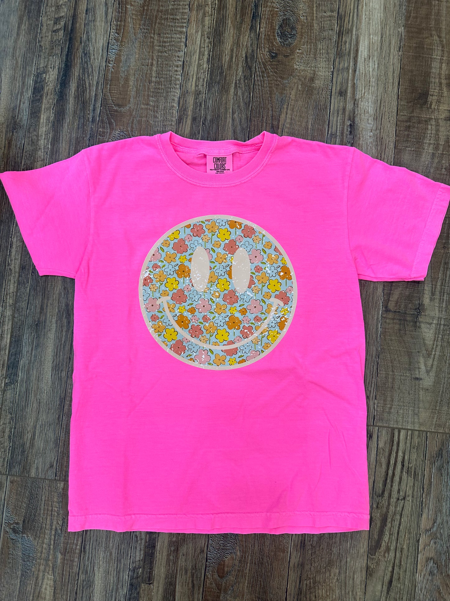 Youth Smiley Floral Tee