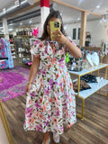 Short Puff Sleeves Maxi Dress