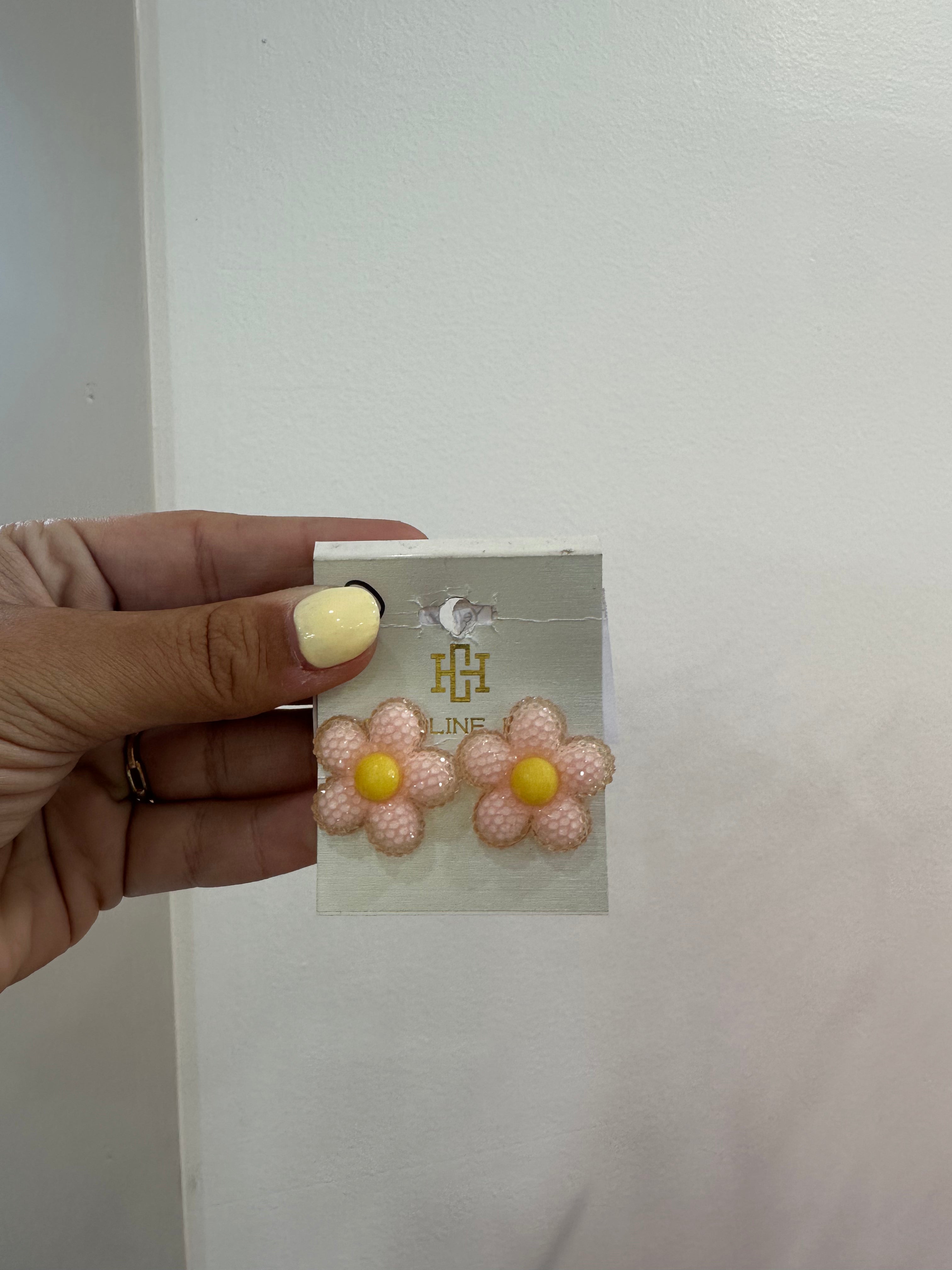 CH - Pink and Yellow Flower Earring