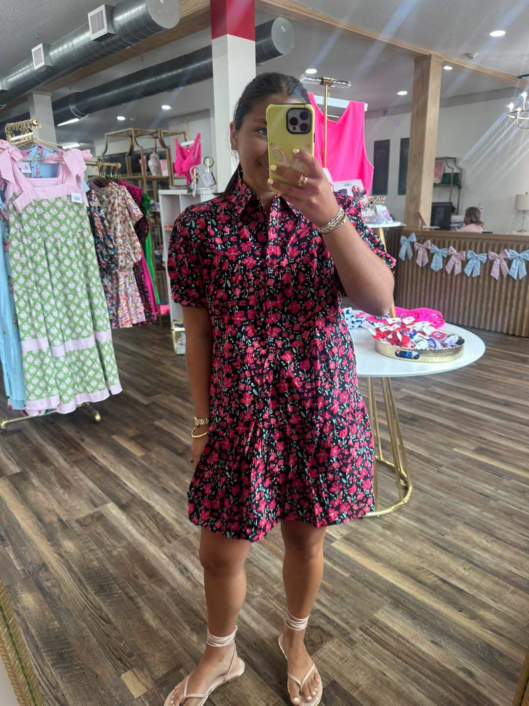 Balloon Sleeve A-Line Dress