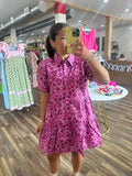 Balloon Sleeve A-Line Dress