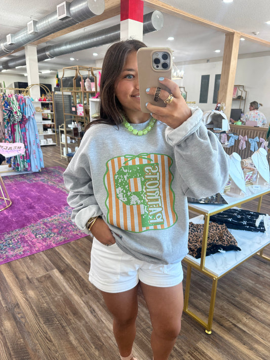 Bow Striped Patriots Sweatshirt