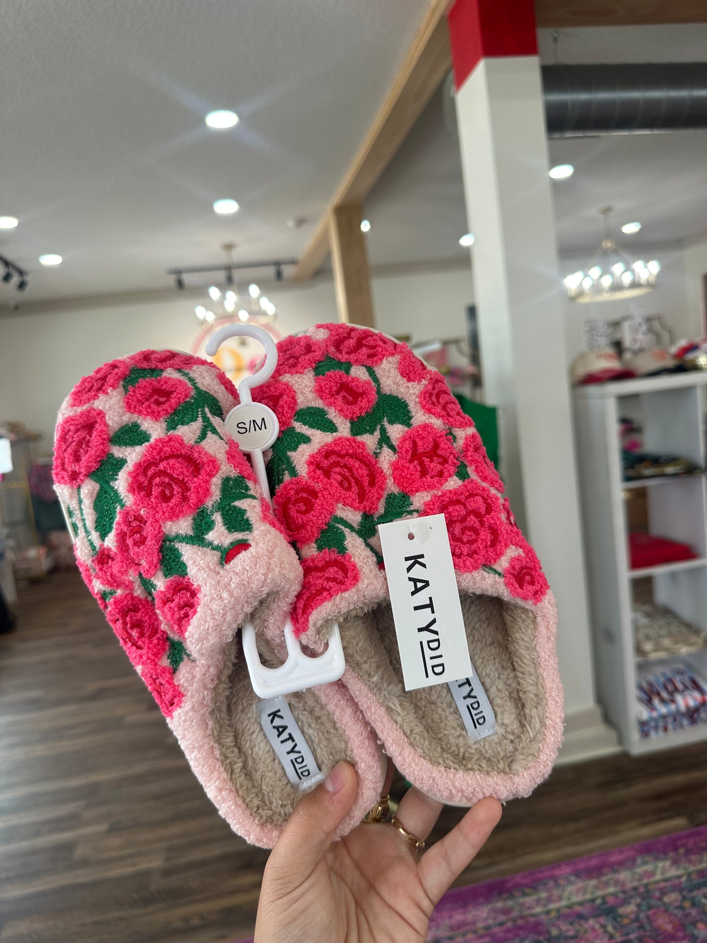 Katy Did Whimsical Roses Slippers