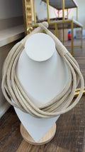 242- Slub 8-Strand Rope Necklace- Ecru