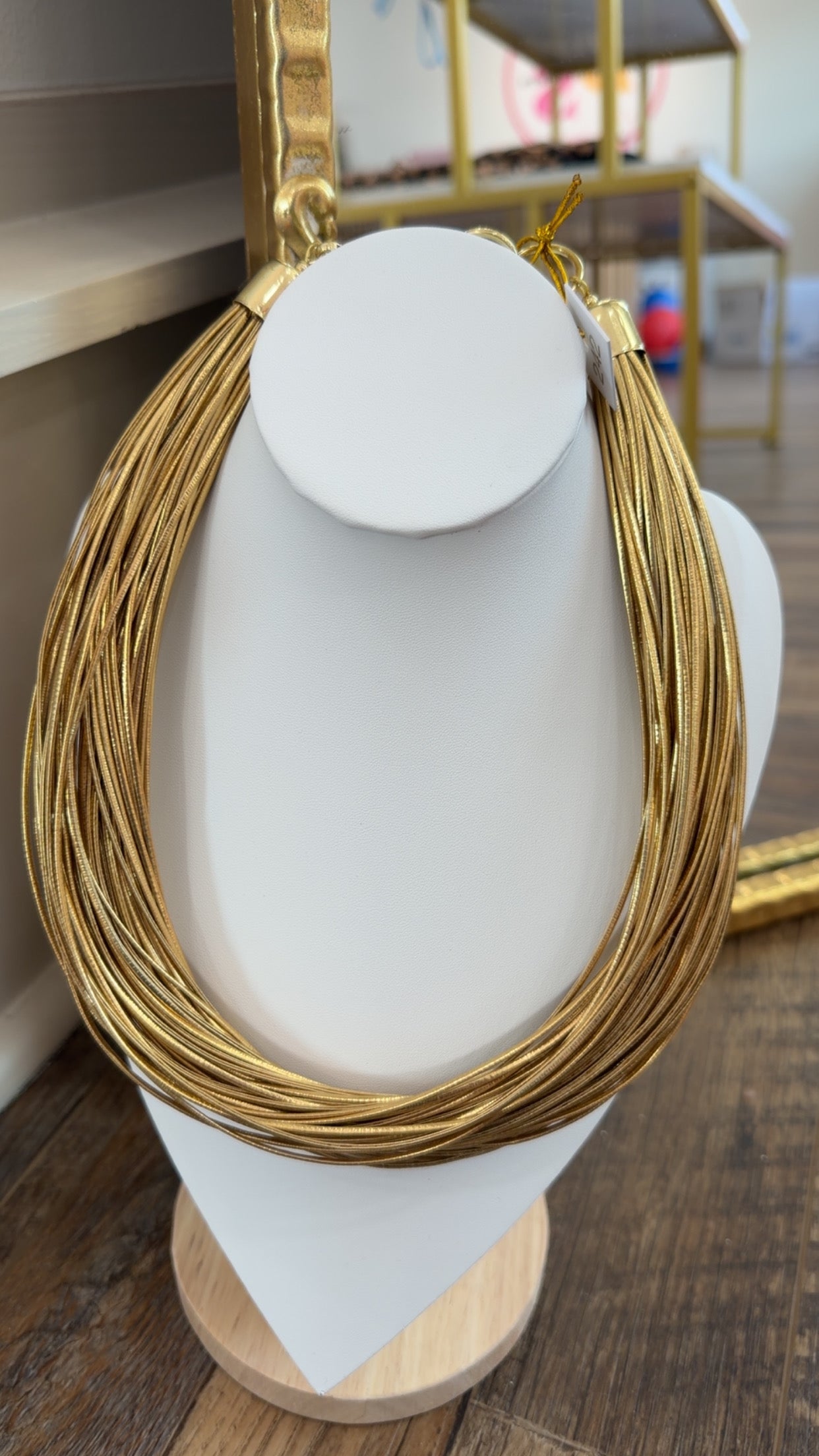 242- Chic - Leatherette Gold Necklace