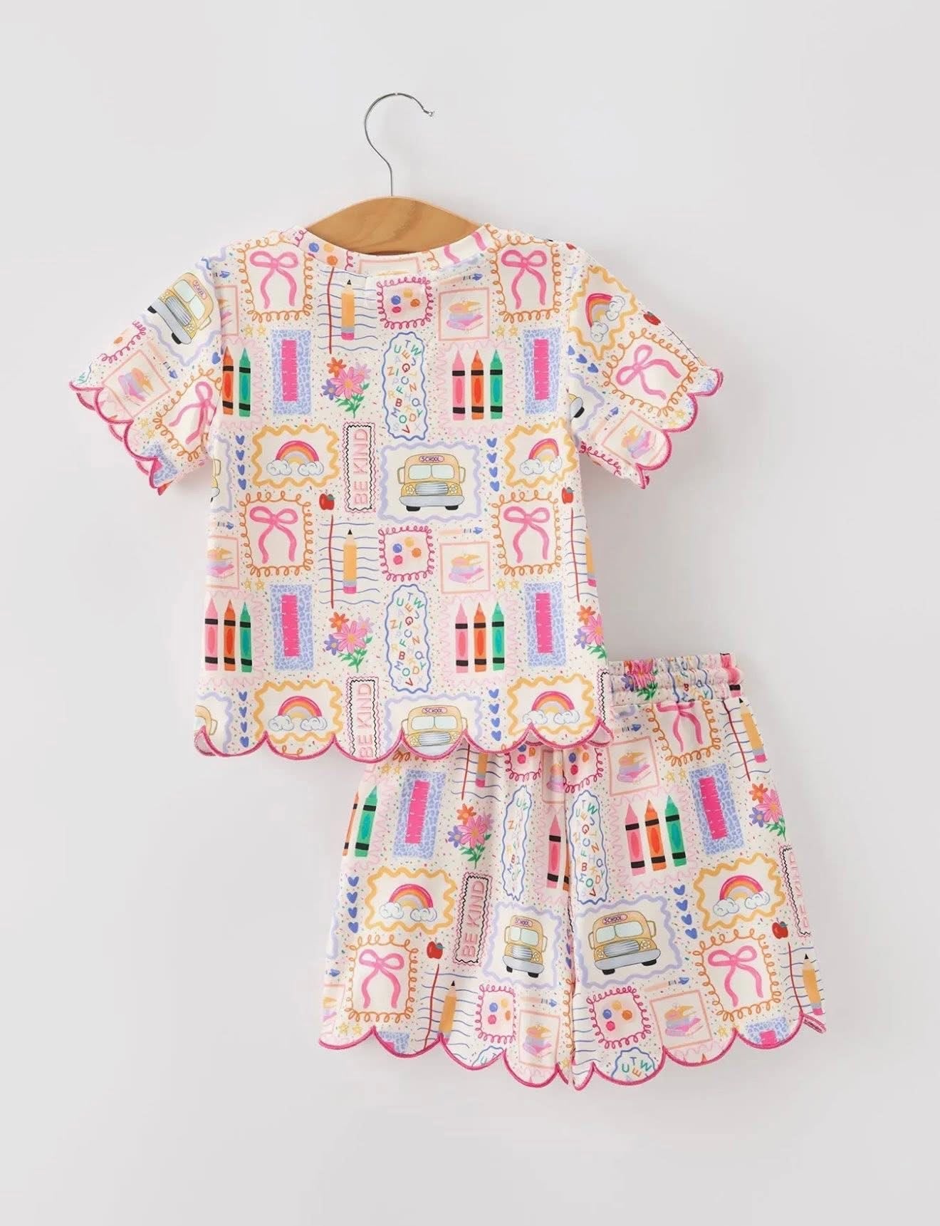 Preppy Scallop Short Set